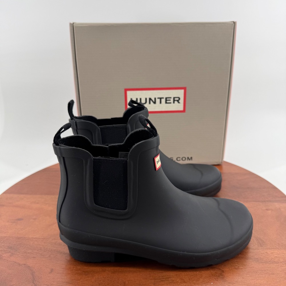 Hunter Big Kid Original Chelsea Black Waterproof Rubber Rain Boots HJS6000RMA 2M